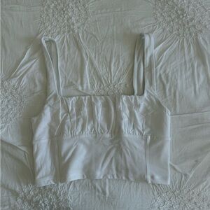 Wilfred White Gathered Crop Top